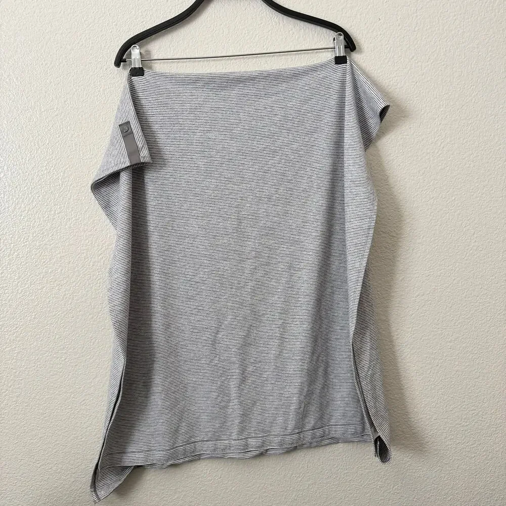 Lululemon Vinyasa Wrap multiway scarf gray white mini stripe